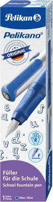 Produktbild von Pelikan 824453 Pelikano Original Füller für Rechtshänder, Federbreite F (fein), Blau, 1 Stück