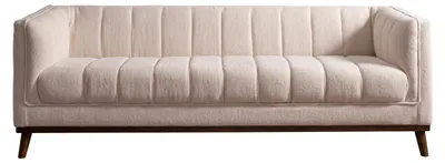 Obrázek produktu pro Béžová třísedová pohovka potažená látkou, moderní design, designová pohovka, čalouněná pohovka