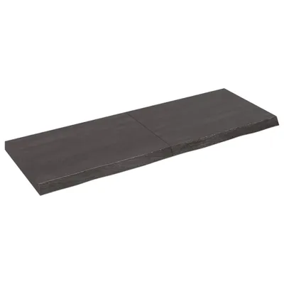 Produktbild von Tischplatte Dunkelbraun 140x50x(2-6)cm Massivholz Eiche