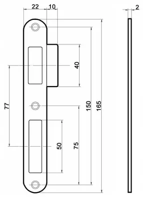 Produktbild von AMIG ALFA-BETA Schließblech mit Einlaufnase Messing