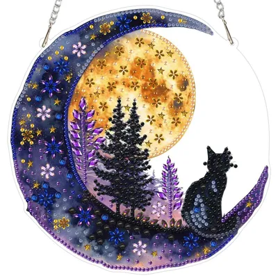 Produktbild von Diamond Painting Anhänger Katze Mond