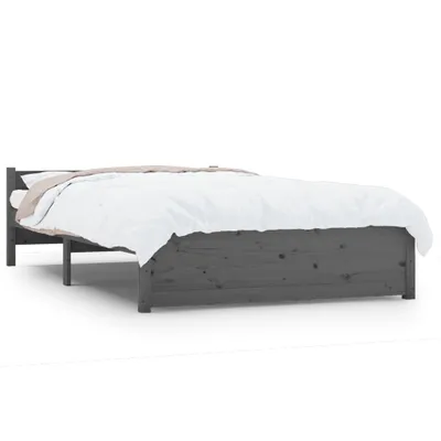 Obrázek produktu pro vidaXL Postel z masivu šedá 135x190 cm