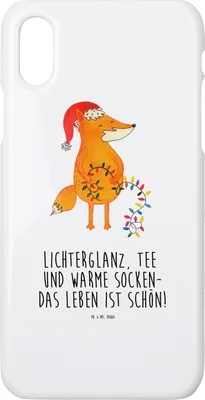 Produktbild von Mr. & Mrs. Panda Iphone 10 Handyhülle Fuchs Weihnachten - Weiß - Geschenk, X, Nikolaus, Handy, Winter, Weihnachtsmann, Weihnachtszeit, Cover, Hülle, Heiligabend
