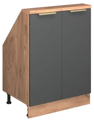 Zdjęcie produktu dla Vicco Szafa skosna Rion, 60 x 81.6 cm z 2 drzwiami, Antracytowo-złoty