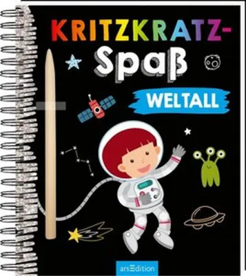 Obrázok produktu pre Ars Edition Kratzbuch Weltall mit Kratzeffekt und Kratzstift, 18 Seiten
