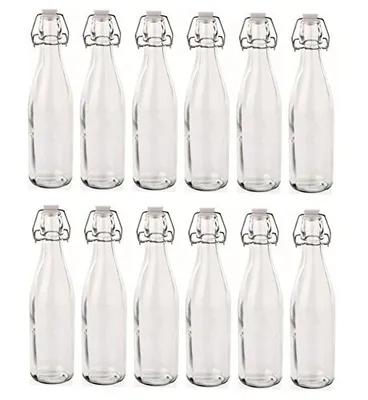 Produktbild von Glasflasche mit Bügelverschluss 500 ml 12 Stück Likörflasche Bügelflasche Glas