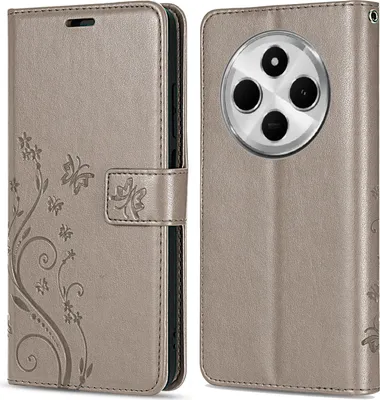 Produktbild von Hülle Xiaomi Redmi 14C /Poco C75, Handy Tasche Handyhülle Wallet Case Flip Cover Grau