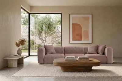 Productafbeelding van Kaiser Möbel bank, 3-zits, chenillestof Cremona, taupe, model GRETA