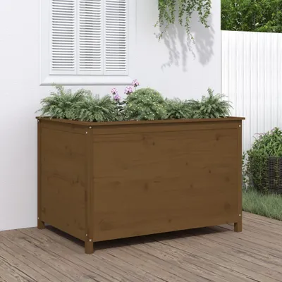 Image de Maison Exclusive - Potager surélevé brun miel 119,5 x 82,5 x 78 cm Bois massif Pin