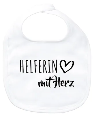 Produktbild von Huuraa Baby Lätzchen Herferin mit Herz White Klettverschluss  Baumwolle Latz Geschenkidee