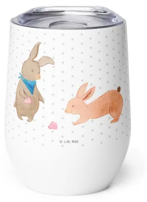 Produktbild von Mr. & Mrs. Panda Thermobecher Hasen Muschel - Weiß - Geschenk, Weintumbler, glühweinbecher, Strand, Thermo Becher, thermosbecher, Muttertag, Freundin, Freundinnen, Urlaub