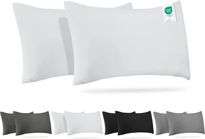 Zdjęcie produktu dla Zestaw 2 poszewek na poduszki dla dzieci, 40x60 cm, 100% bawełna dżersejowa, z zamkiem błyskawicznym, do łóżeczka dziecięcego