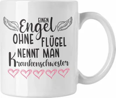 Produktbild von Trendation - Krankenschwester Geschenke Tasse Lustig Spruch Geschenk Dankeschön Krankenschwestern (Weiß)