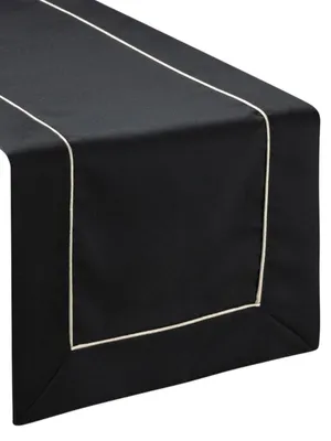Produktbild von Eurofirany Tischwäsche Tischläufer Tischdecke 40 x 200 cm schwarz Tischband Tischdeko