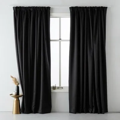 Produktbild von Vorhänge Gardinen - Premium Verdunkelung - Blickdicht & Thermisc - Schwarz 140 cm breit × 270 cm hoch