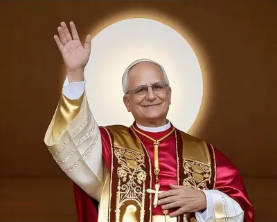 Produktbild von "Malen nach Zahlen: Papst Leo XIV, 40x50 cm, auf Leinwand, gerahmt. Kreatives Hobby."