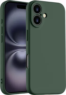 Obrázek produktu pro Pouzdro pro iPhone 16 Měkký tekutý silikonové, nárazuvzdorné gumové pouzdro Noční zelená