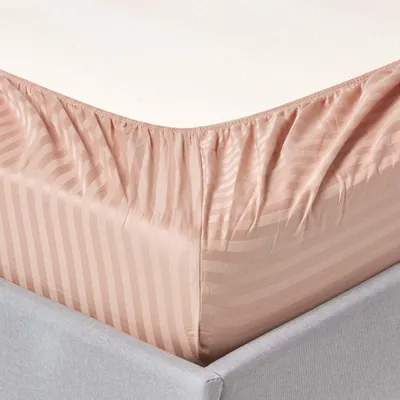 Obrázek produktu pro HOMESCAPES Damaškové prostěradlo taupe beige, hustota vláken 330, 190 x 120 cm