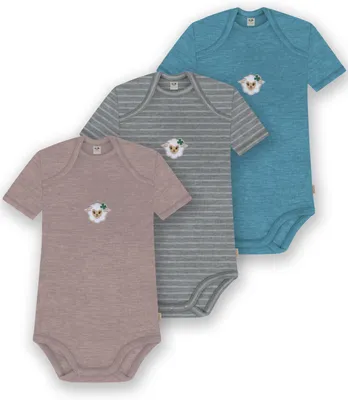 Produktbild von normani 3er Set Baby Merino Body Kurzarm