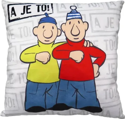 Produktbild von Pat&Mat Kissen 30x30cm, weich, aus Microvelours mit Hohlfaserfüllung und Bilddruck