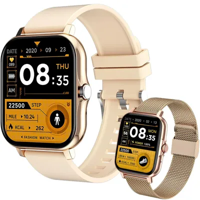 Produktbild von Smart Uhr AN-40481 in Gold – Elegante Fitnessuhr mit Bluetooth-Funktionen KP40481