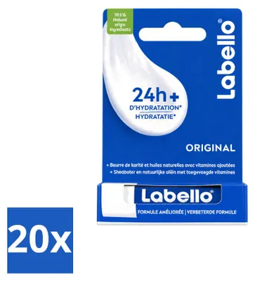 Image de 20 baumes à lèvres Labello Original - 4,8 g - Pack économique - 20 pièces