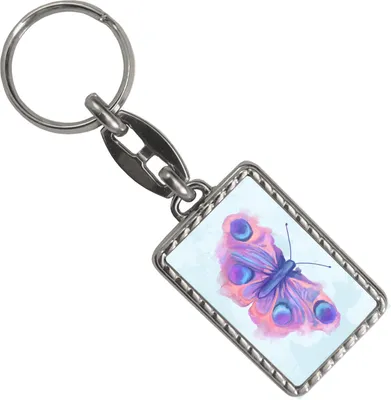 Produktbild von Schmetterling Schlüsselanhänger mit Bordüre in Wasserfarben-Optik