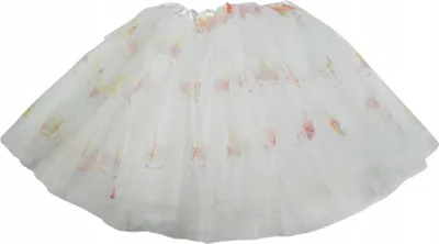 Produktbild von Weißer Tüllrock Einhorn Tutu Kinder 30cm - Glitzer Tanzrock Ballett Kostüm