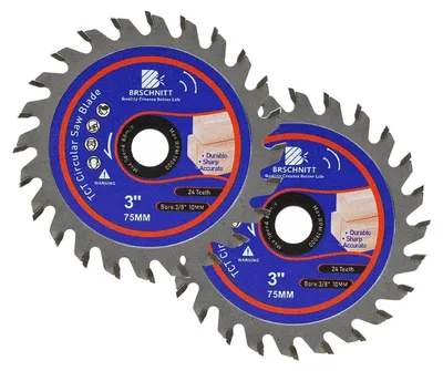 Image de Lame de scie circulaire de 75 mm, 24 dents, en carbure de tungstène, pour bois et plastique, lot de 2