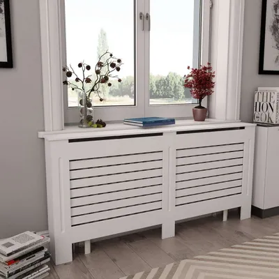 Produktbild von vidaXL Panely chladiče 2 ks. Bílé 172×19×81,5 cm MDF