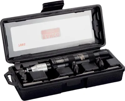 A Bahco impact screwdriver set in its open black case.
