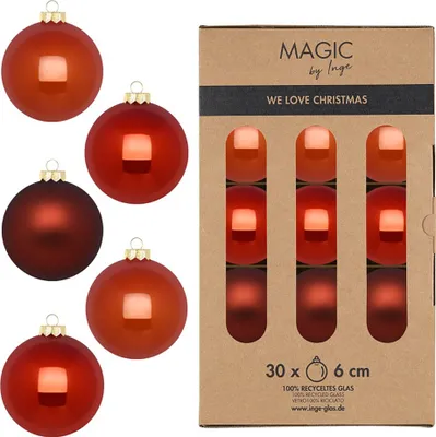 Produktbild von Weihnachtskugeln Glas 6cm 30 Stück - Warm Terracotta