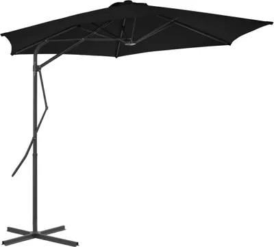 Image de Parasol de jardin avec mât en acier noir 300x230 cm