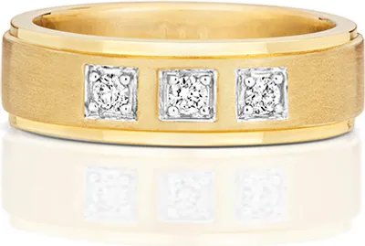 Produktbild von 9 Karat (375) Gold 6mm Flach Court Form Diamant Trauring/Ehering/Hochzeitsring Brillant-Schliff 0.12 Karat G - I1 I2, 55 (17.5); TRS380119KYRSO