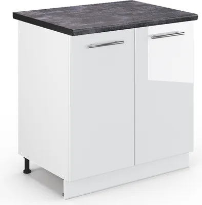 Produktbild von Spülenunterschrank Vicco Fame-Line Weiß Hochglanz 80 cm , AP Anthrazit, Model 45726