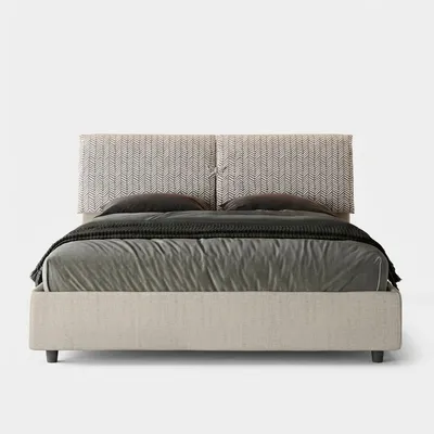 Produktbild von Stoff-Polsterbett mit Bettkasten 160x190 Mados Giada Aragona - Weiß
