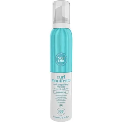 Produktbild von NishLady Curl Manifesto Lockenverstärkender Schaumfestiger Mousse 200ml – Lockenpflege, Anti-Frizz