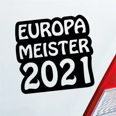 Produktbild von Auto Aufkleber Europameister 2021 Fußball 12x11 cm Schwarz Matt Sticker Heckscheibenaufkleber