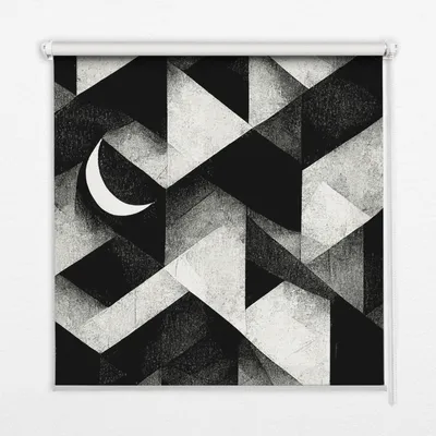 Produktbild von Seitenzug-Rollo Fensterrollo Jalousie - Thermo-Rollo Verdunkelungsrollo - 100x240 cm - Dreiecke im Abstrakten
