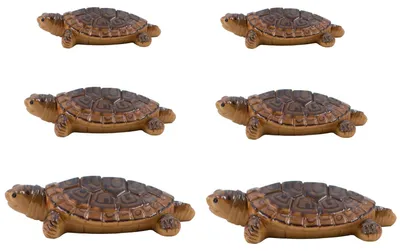 6 Schildkrötenfiguren aus Kunstharz, 3 Größen, Gartendeko