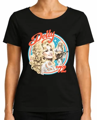 Immagine prodotto di Maglietta da donna, stile retrò, con l'immagine di Dolly Parton, icona della musica country, taglia 3XL, colore nero