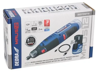 Obrázok produktu pre Akumulátorový priamkový brúska 12V, 1*2,0Ah - DED7310T10