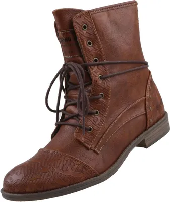 A single brown boot is shown against a white background.