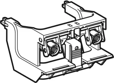 A black and white technical drawing of a plumbing component.