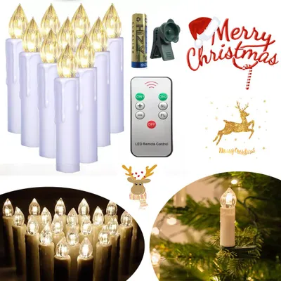 Productafbeelding van XINZI 40 LED-kaarsen - Vlamloze kerstkaarsen, warmwit, draadloos met afstandsbediening en batterijen, timerfunctie, kerstdecoratie, feest, bruiloft