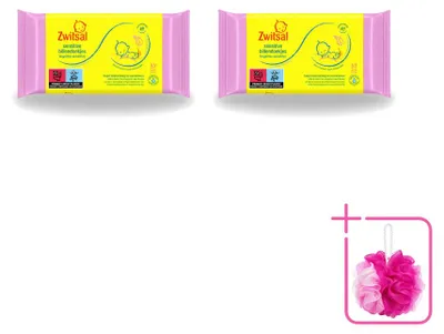 Productafbeelding van 2 x Zwitsal Baby-vochtige doekjes, Sensitive, voor de gevoelige huid, 57 stuks - voordeelverpakking - 2 stuks