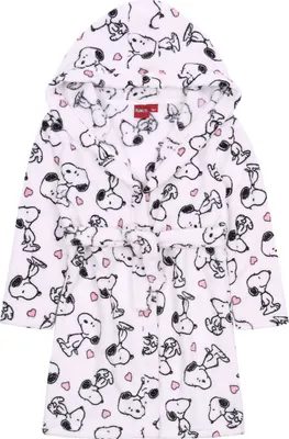 Produktbild von Weißer Bademantel/Morgenmantel mit Kapuze Snoopy Peanuts 5-6 Jahre