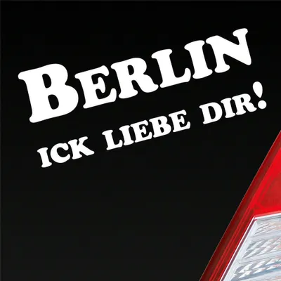 Produktbild von Auto Aufkleber Berlin Ick liebe dir! Hauptstadt 18x7,5 cm Weiss Matt Sticker Heckscheibenaufkleber