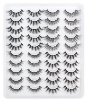 Image de Cils artificiels 3D, aspect naturel, 20 paires, réutilisables, 5 styles
