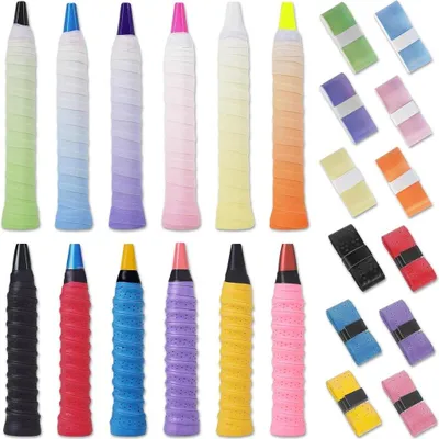 Immagine prodotto di Set di 12 fasce antiscivolo per racchetta da badminton, disponibili in diversi colori
